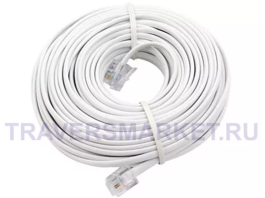 Телефонный удлинитель евро 15м  белый