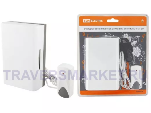 Звонок проводной TDM ЗПС-11/1-ЭМ (эл.мех, кнопка IP30, АС 230 V)