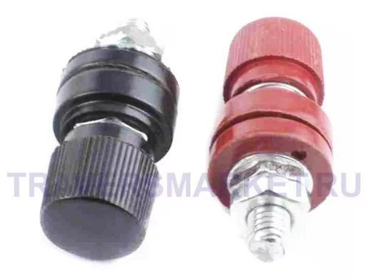 Клеммы для сварочника 8мм. JS-555, пара, (цена за две штуки разного цвета)