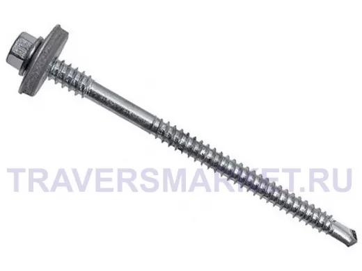 Саморез для сэндвич-панелей оцинкованный, с шайбой EPDM 6,3/5,5х185 (450 шт)  в упаковке 450шт, вес