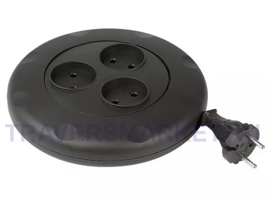 Сетевой удлинитель  Smartbuy  3 гнезда 3 метра 10А/2,2кВт, б/з, круглый, черный (SBE-10-3-03-B)/40