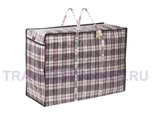 Сумка-баул хозяйственная, полипропилен, 80*60*35см,168 литров, черно-красная, 170г/м2 