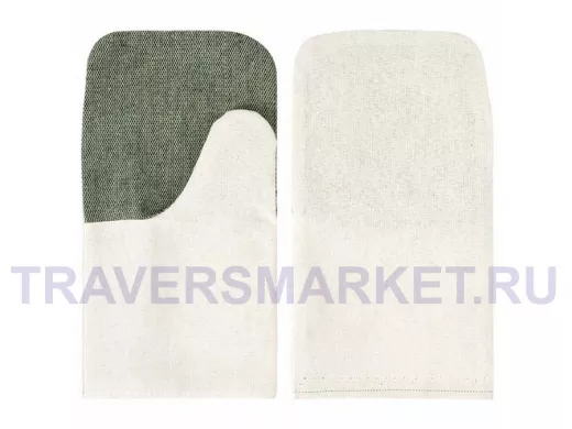 Рукавицы х/б, КОМПЛЕКТ 5 ПАР, плотность 380г/м2, брезентовый огнеупорный наладонник 