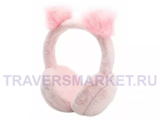 Наушники меховые, DMZ-112, ушки меховые, розовые