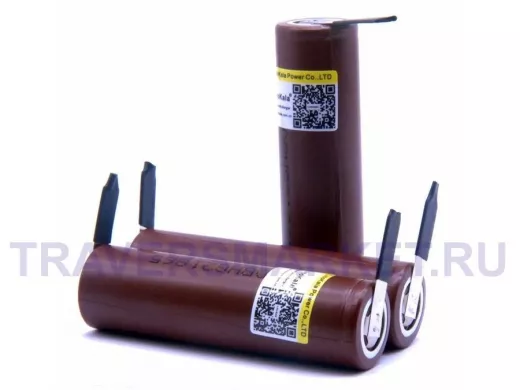 Аккумулятор 18650 3000мАч 3.7В  LG HG2 18650 Li-ion, ток до 20А, без защиты с лепестками