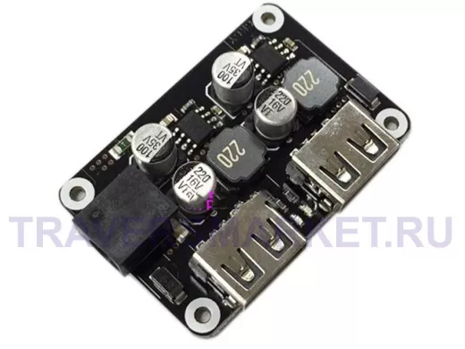 2-х канальный модуль быстрой зарядки USB 12V24V  QC2.0 QC3.0 в корпусе  