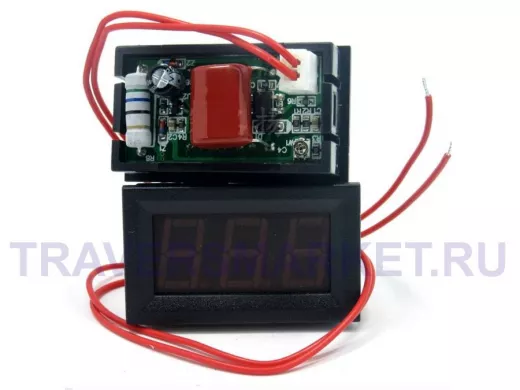 Безкорпусный LED вольтметр 0,56 дюйма 3-х разрядный АС 50-450в. 2-х проводной в рамке 