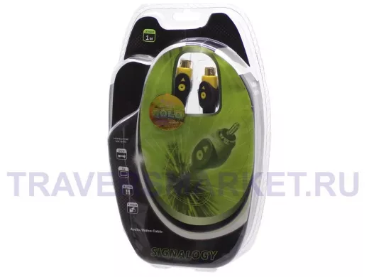 Шнур SVHS-SVHS (круглый кабель 5 mm, Gold) 1м Signalogy(на блистере) 4pin