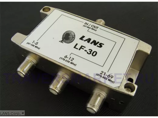 Сумматор телевизионный LF30 1-5(47-108Mhz), 6-12(170-230Mhz), 21-69(470-869Mhz)