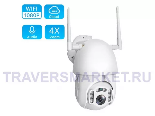 IP видеокамера беспроводная 2Mp с Wi-Fi поворотная  Орбита OT-C381 Белая WI-FI  YCC365 plus