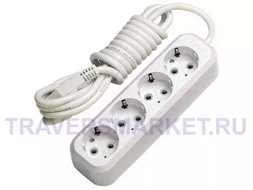 Сетевой удлинитель  с заземлением 4 розетки, 15метров, серии MAKEL (Турция !)