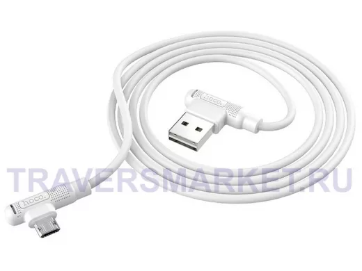Кабель микро USB (AM/microBM)  HOCO X46 USB 2.4A  Белый (microUSB) 1м