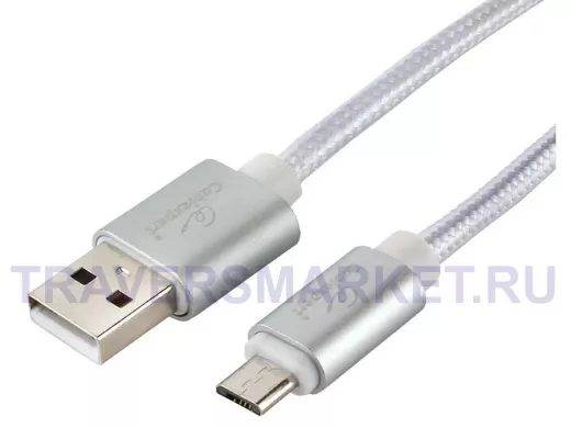 Кабель микро USB (AM/microBM)  1.0 м Cablexpert CC-U-mUSB02S-1M,USB 2.0,серия Ultra,серебристый
