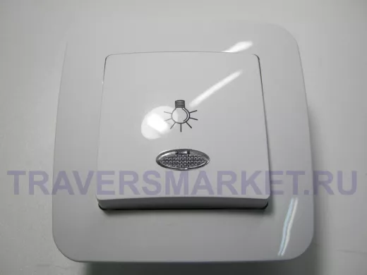 Кнопка звонка, белая, с подсветкой, серии MAKEL Lillium N