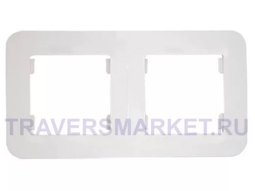Рамка  2-х местная для розеток/выключателей, белая, серии MAKEL Lillium N