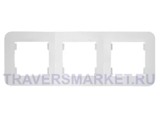 Рамка  3-х местная для розеток/выключателей, белая, серии MAKEL Lillium
