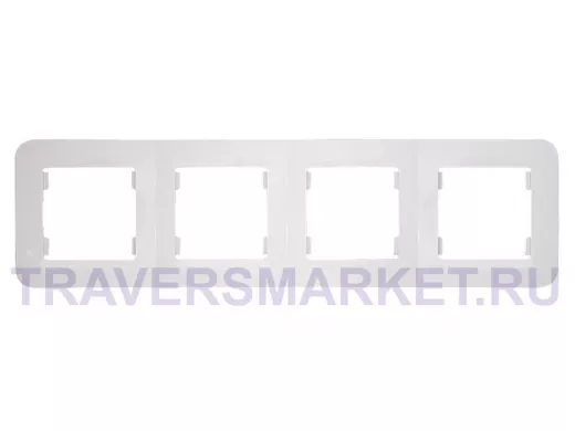Рамка  4-х местная для розеток/выключателей, белая, серии MAKEL Lillium N