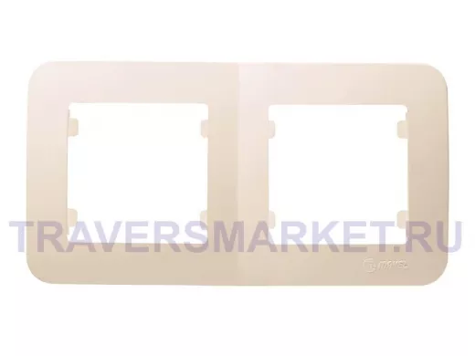 Рамка  2-х местная для розеток/выключателей, кремовая, серии MAKEL Lillium N