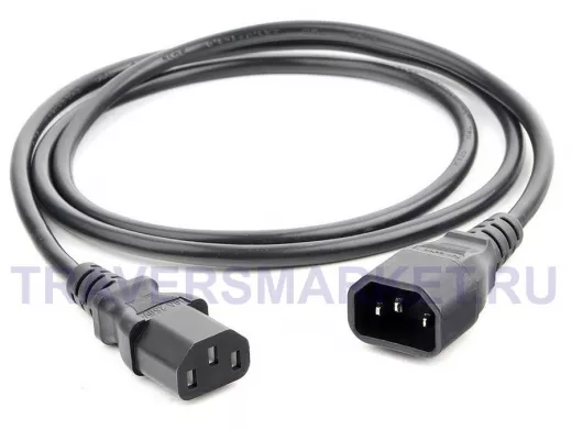 Кабель питания 1,8м ПВС-АП 3*0,75 C13C14-250-10-1,8, C13-C14, 3x0.75, 10А, с заземлением, Power Cube