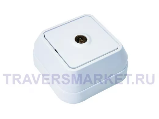 Розетка телевизионная TV, белая, накладная, серии MAKEL