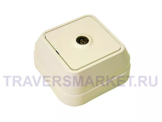 Розетка телевизионная TV, кремовая, накладная, серии MAKEL