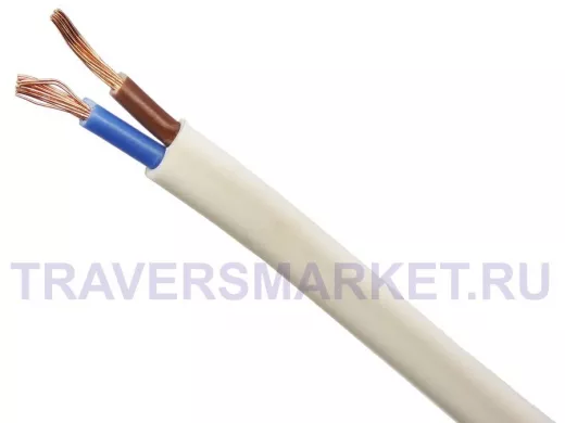 Провод ШВВП 2х0,75 мм.кв., 200 м белый ГОСТ (ККЗ)