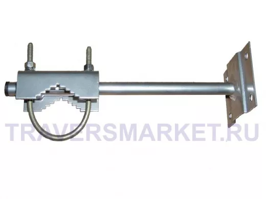 Кронштейн антенный "КРОНШТЕЙН-3" СЕРЕБРИСТЫЙ для крепления мачт диаметром 32мм, 51мм  к стене